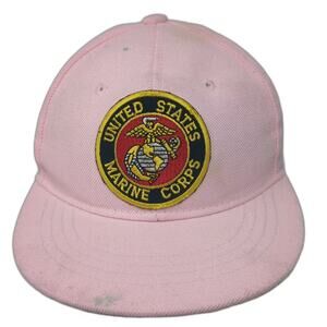 Black & White United States Marine Corps Pink Snapback Hat OS Green Underbrim